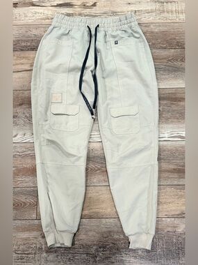 Figs Star Wars Light Beige Cargo Jogger Pants with Black Drawstring